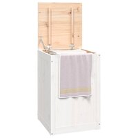 Wasmand 44x44x66 cm massief grenenhout wit