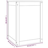 Wasmand 44x44x66 cm massief grenenhout wit