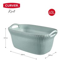 Wasmand Knit 40 L lichtblauw