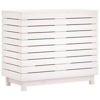 Wasmand 88,5x44x76 cm massief grenenhout wit