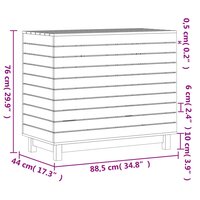 Wasmand 88,5x44x76 cm massief grenenhout wit