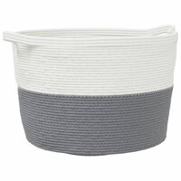 Wasmand &Oslash; 60x36 cm katoen grijs en wit