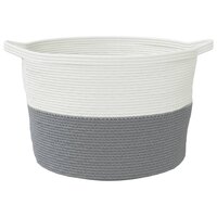 Wasmand &Oslash; 60x36 cm katoen grijs en wit