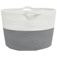 Wasmand &Oslash; 60x36 cm katoen grijs en wit