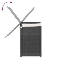 Wasmand met 2 vakken 53x35x57 cm poly rattan grijs
