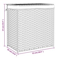 Wasmand met 2 vakken 53x35x57 cm poly rattan grijs