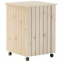 Wasmand met wielen RANA 45x45x64 cm massief grenenhout
