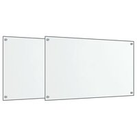Spatschermen keuken 2 st 70x50 cm gehard glas transparant