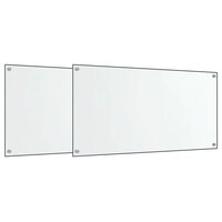 Spatschermen keuken 2 st 80x40 cm gehard glas transparant