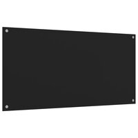 Spatschermen keuken 2 st 80x50 cm gehard glas zwart
