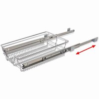Draadmanden uittrekbaar 2 st 400 mm zilverkleurig