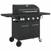 Gasbarbecue met 5 branders gepoedercoat staal zwart