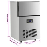 IJsblokjesmachine 45 kg / 24 u zilverkleurig