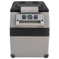 Koelbox met handvat en adapter 55 L PP &amp; PE zwart en grijs