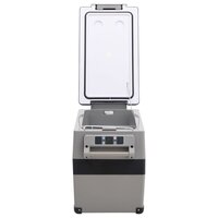 Koelbox met handvat en adapter 55 L PP &amp; PE zwart en grijs