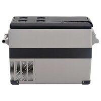 Koelbox met handvat en adapter 55 L PP &amp; PE zwart en grijs