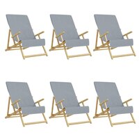 Strandhanddoeken 6 st 400 g/m&sup2; 60x135 cm stof grijs