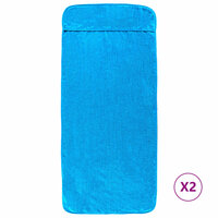 Strandhanddoeken 2 st 400 g/m&sup2; 60x135 cm stof turquoise