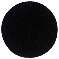 Placemats 6 st rond 38 cm katoen effen zwart