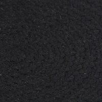 Placemats 6 st rond 38 cm katoen effen zwart