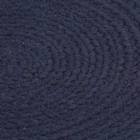 Placemats 6 st rond 38 cm katoen effen marineblauw