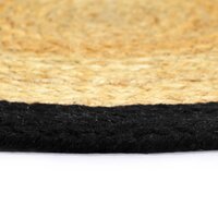 Placemats 4 st 38 cm jute en katoen natuurlijk en zwart