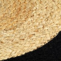 Placemats 4 st 38 cm jute en katoen natuurlijk en zwart