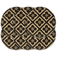 Placemats 6 st rond 38 cm jute zwart