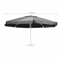 Vervangingsdoek voor parasol 600 cm antracietkleurig