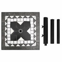 Parasolvoet vierkant 12 kg zwart en wit