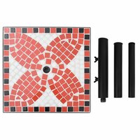 Parasolvoet vierkant 12 kg terracottakleurig wit
