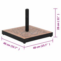 Parasolvoet vierkant 12 kg terracottakleurig