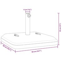 Parasolvoet met handvatten voor stok &Oslash;38 / 48 mm 27 kg vierkant