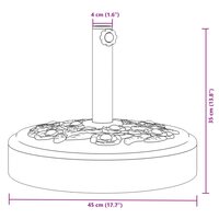 Parasolvoet voor stokken van &Oslash;38 / 48 mm 25 kg rond