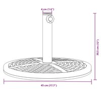 Parasolvoet voor stok van &Oslash;38 / 48 mm 12 kg rond