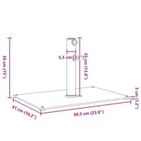 Parasolvoet voor stokken van &Oslash;32/38/48 mm 15 kg rechthoekig