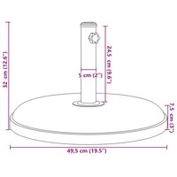 Parasolvoet voor stokken van &Oslash;32/35/38 mm 25 kg rond