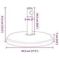 Parasolvoet voor stokken van &Oslash;32/35/38 mm 15 kg rond