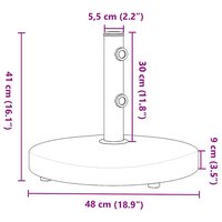 Parasolvoet voor stokken van &Oslash;32/38/48 mm 25 kg rond