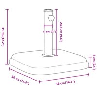 Parasolvoet voor stokken van &Oslash;32/35/38 mm 11 kg vierkant