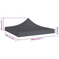 Partytentdak 270 g/m&sup2; 2x2 m antraciet