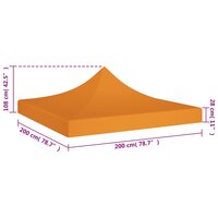 Partytentdak 270 g/m&sup2; 2x2 m oranje