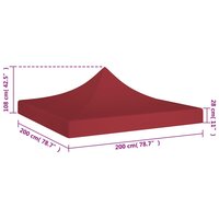 Partytentdak 270 g/m&sup2; 2x2 m bordeauxrood