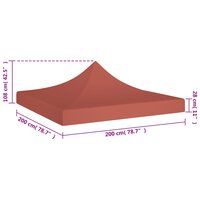 Partytentdak 270 g/m&sup2; 2x2 m terracotta