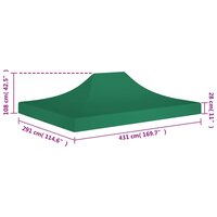 Partytentdak 270 g/m&sup2; 4,5x3 m groen