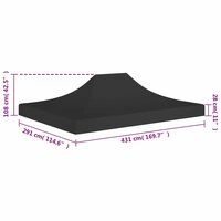 Partytentdak 270 g/m&sup2; 4,5x3 m zwart