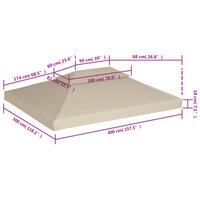 Vervangend tentdoek prieel 310 g/m&sup2; 3x4 m beige