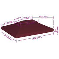 Prieeldak 2-laags 4x3m 310 g/m&sup2; bordeaux
