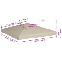 Prieeldak 310 g/m&sup2; 3x3 m beige