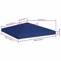 Prieeldak 310 g/m&sup2; 3x3 m blauw